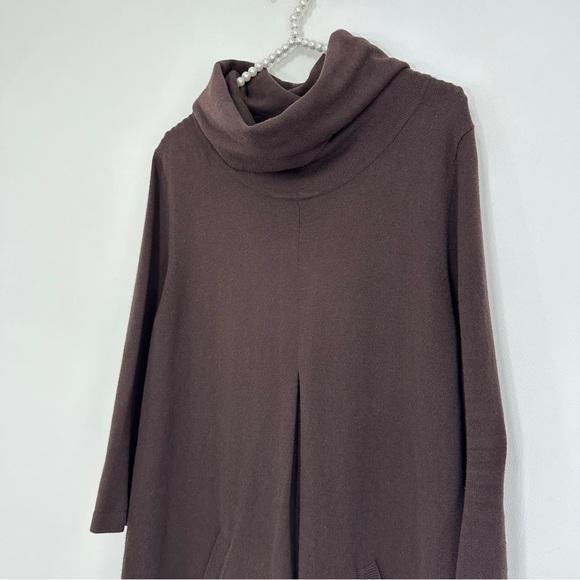 Tyler Boe Kim Cowl Neck Cashmere Sweater Dress in Brown - Picture 4 of 7